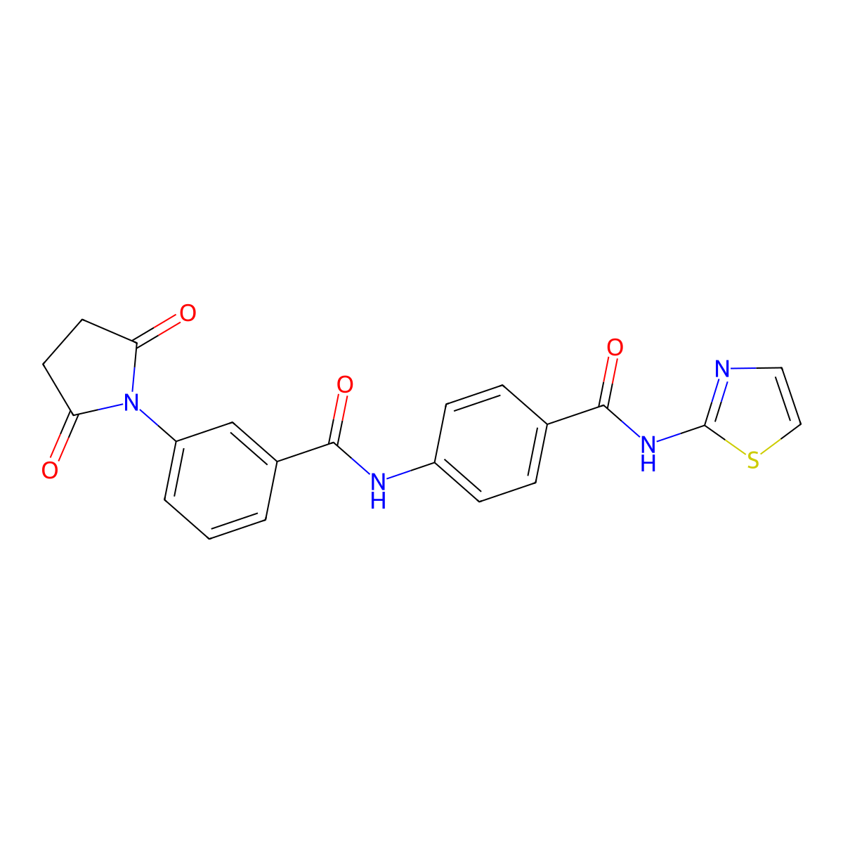 3-(2,5-dioxopyrrolidin-1-yl)-N-[4-(1,3-thiazol-2-ylcarbamoyl)phenyl]benzamide molecular structure, CAS 404362-66-9