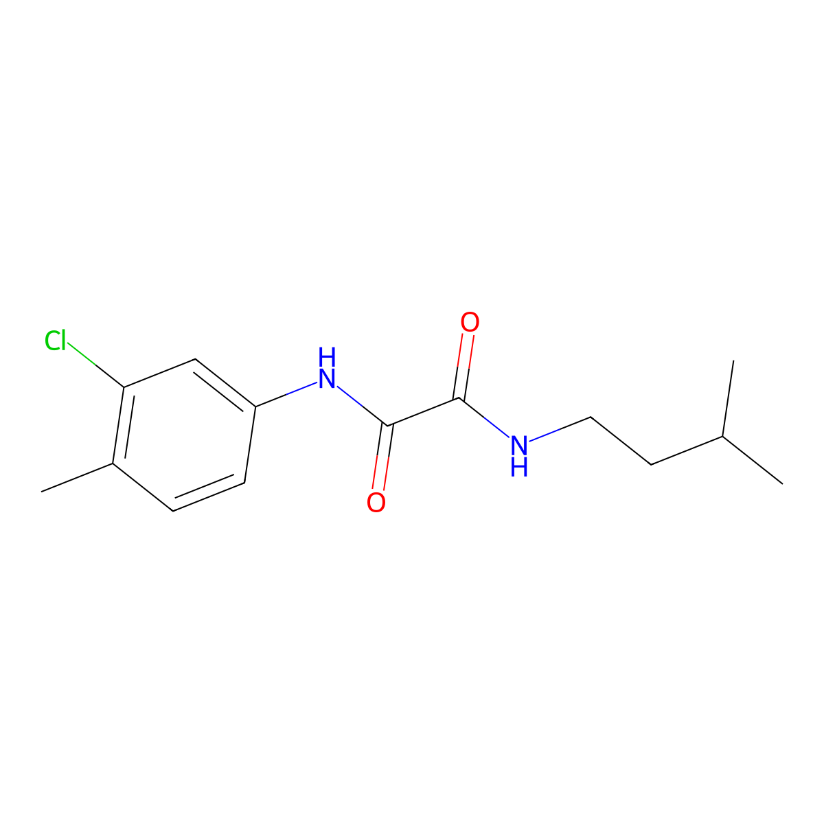 N-(3-chloro-4-methylphenyl)-N'-(3-methylbutyl)ethanediamide molecular structure, CAS 404365-11-3