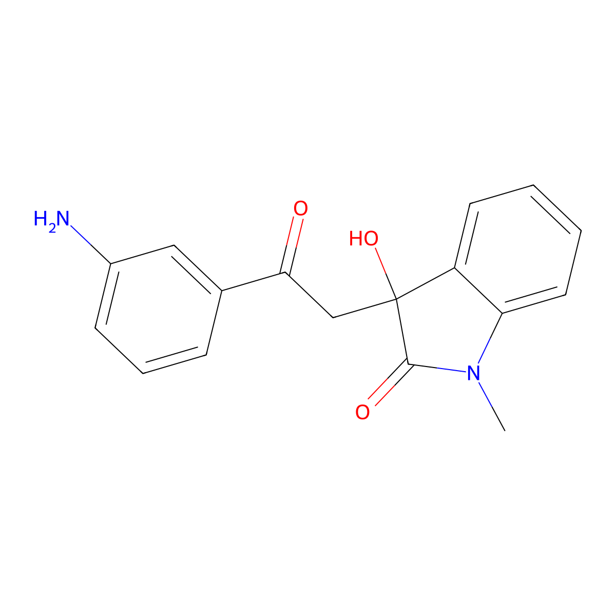 3-[2-(3-Aminophenyl)-2-oxoethyl]-3-hydroxy-1-methylindol-2-one molecular structure, CAS 404365-92-0