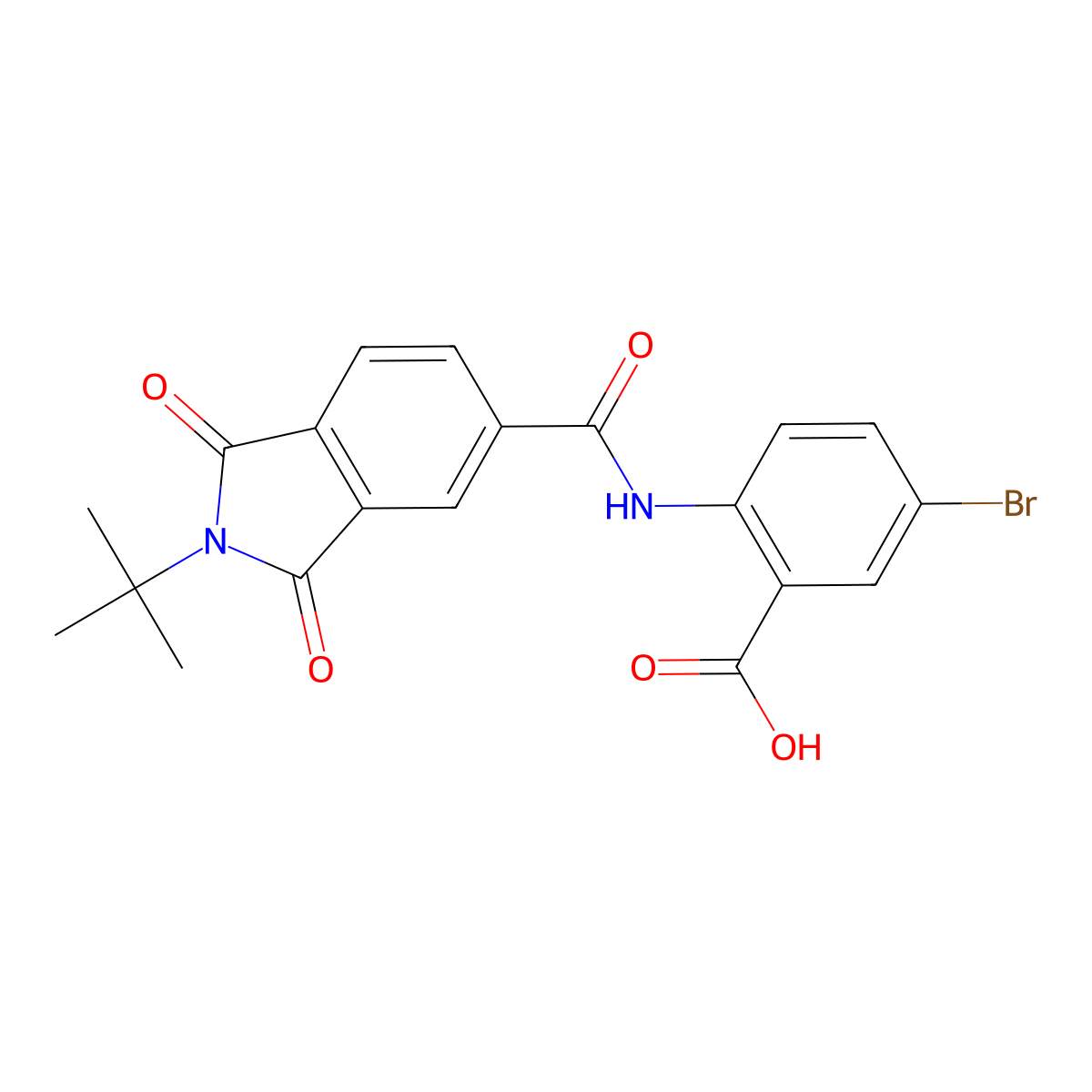 5-Bromo-2-[(2-tert-butyl-1,3-dioxoisoindole-5-carbonyl)amino]benzoic acid molecular structure, CAS 404366-60-5