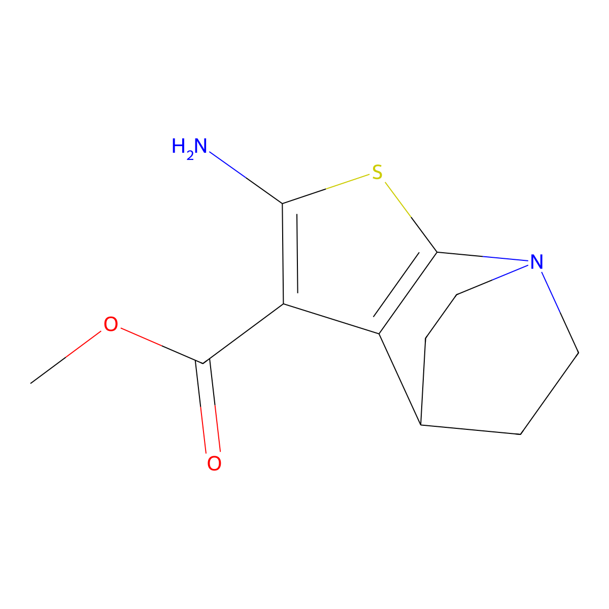 methyl 2-amino-5,6-dihydro-4H-4,7-ethanothieno[2,3-b]pyridine-3-carboxylate molecular structure, CAS 404369-35-3