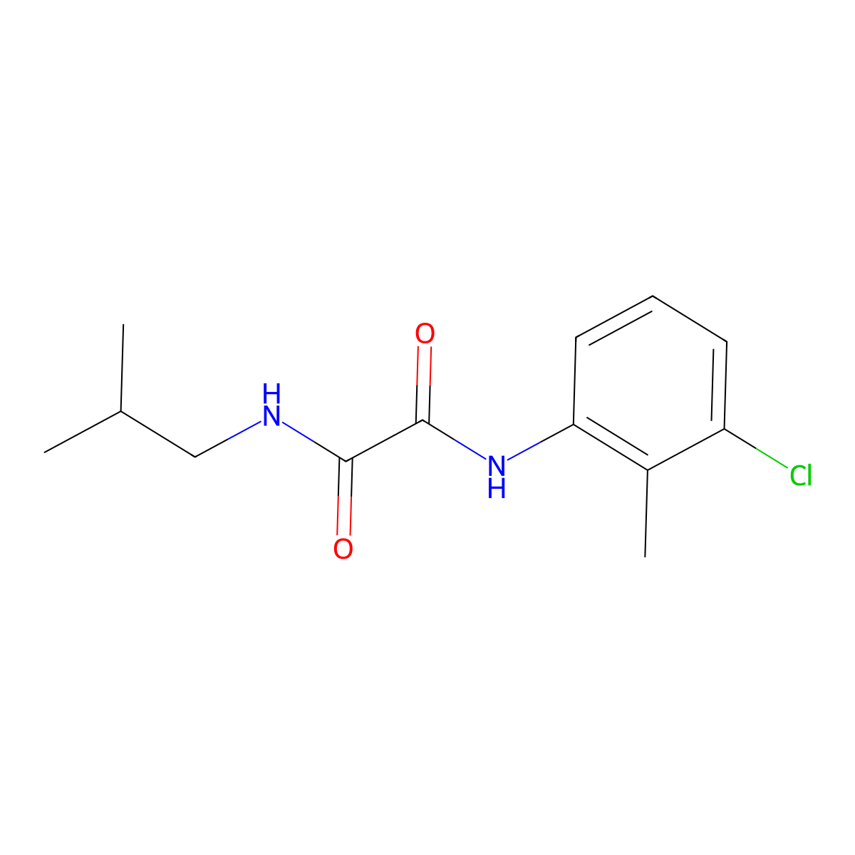 N-(3-chloro-2-methylphenyl)-N'-(2-methylpropyl)ethanediamide molecular structure, CAS 404369-40-0