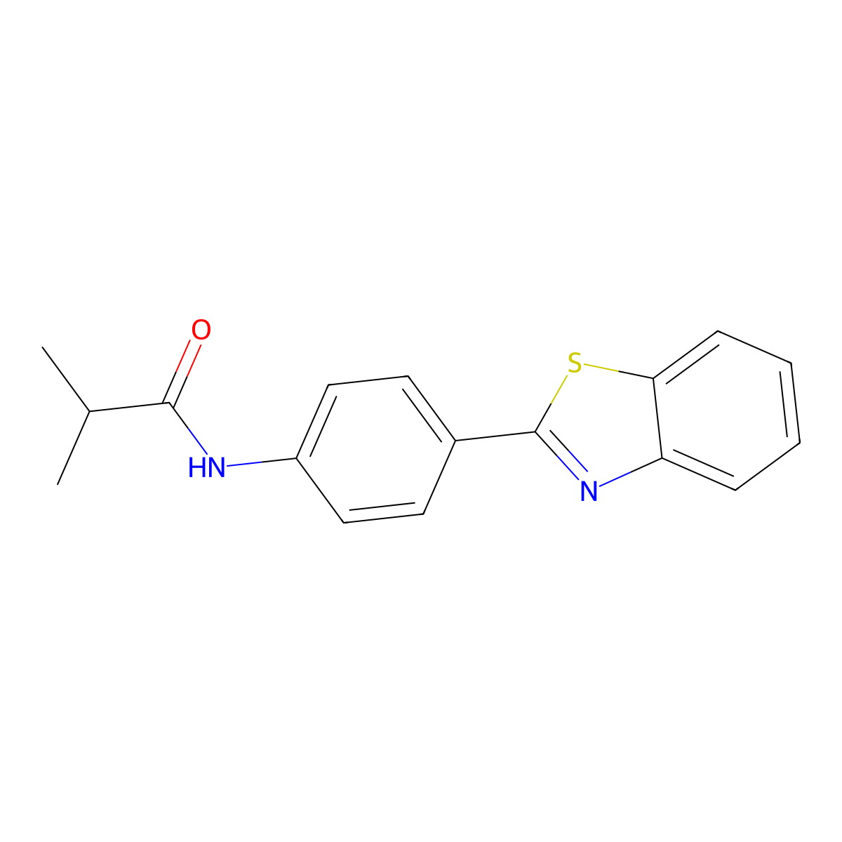 N-[4-(1,3-benzothiazol-2-yl)phenyl]-2-methylpropanamide molecular structure, CAS 404370-23-6