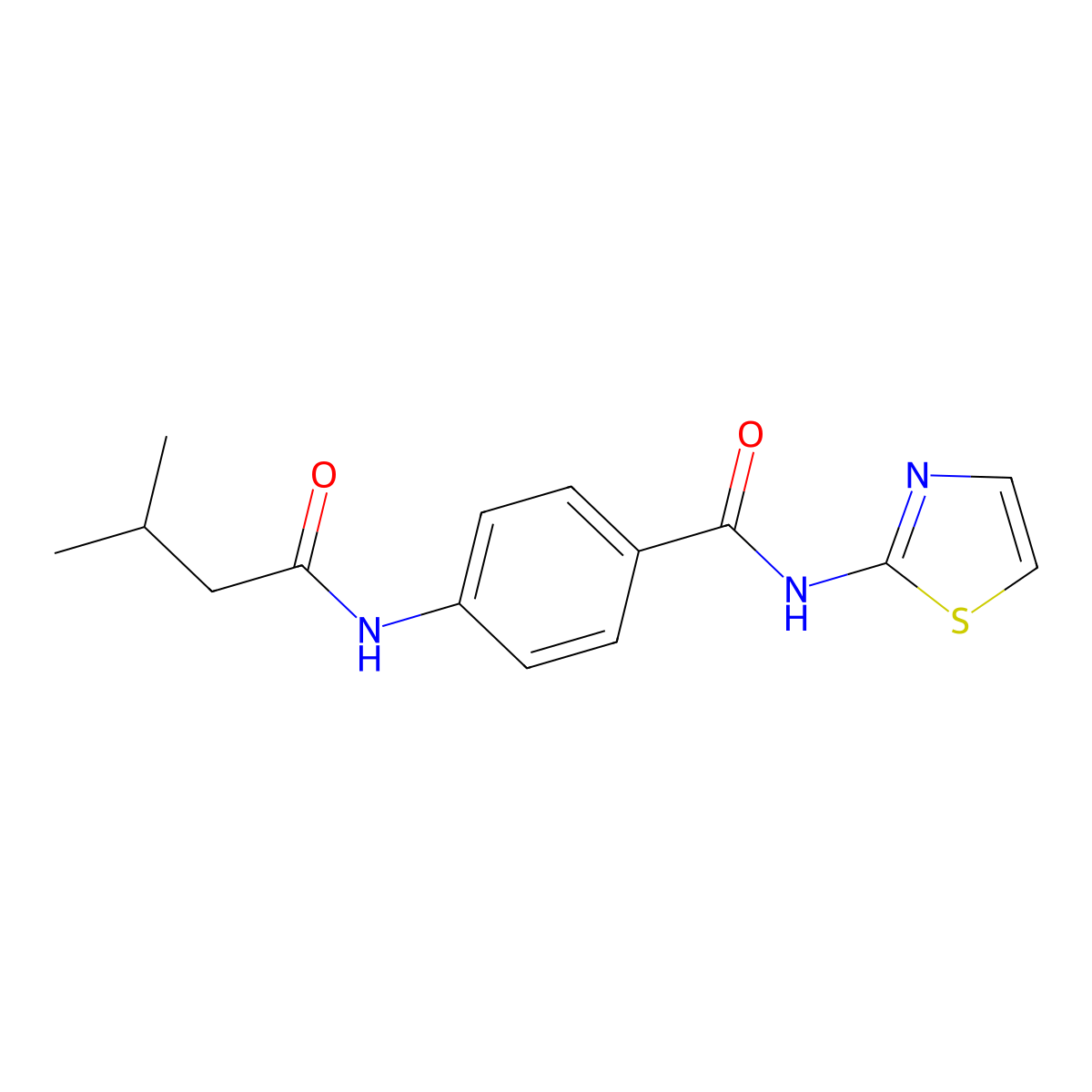 4-(3-methylbutyrylamino)-N-thiazol-2-ylbenzamide molecular structure, CAS 404370-61-2