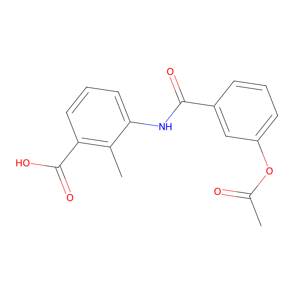 3-({[3-(Acetyloxy)phenyl]carbonyl}amino)-2-methylbenzoic acid molecular structure, CAS 404371-65-9