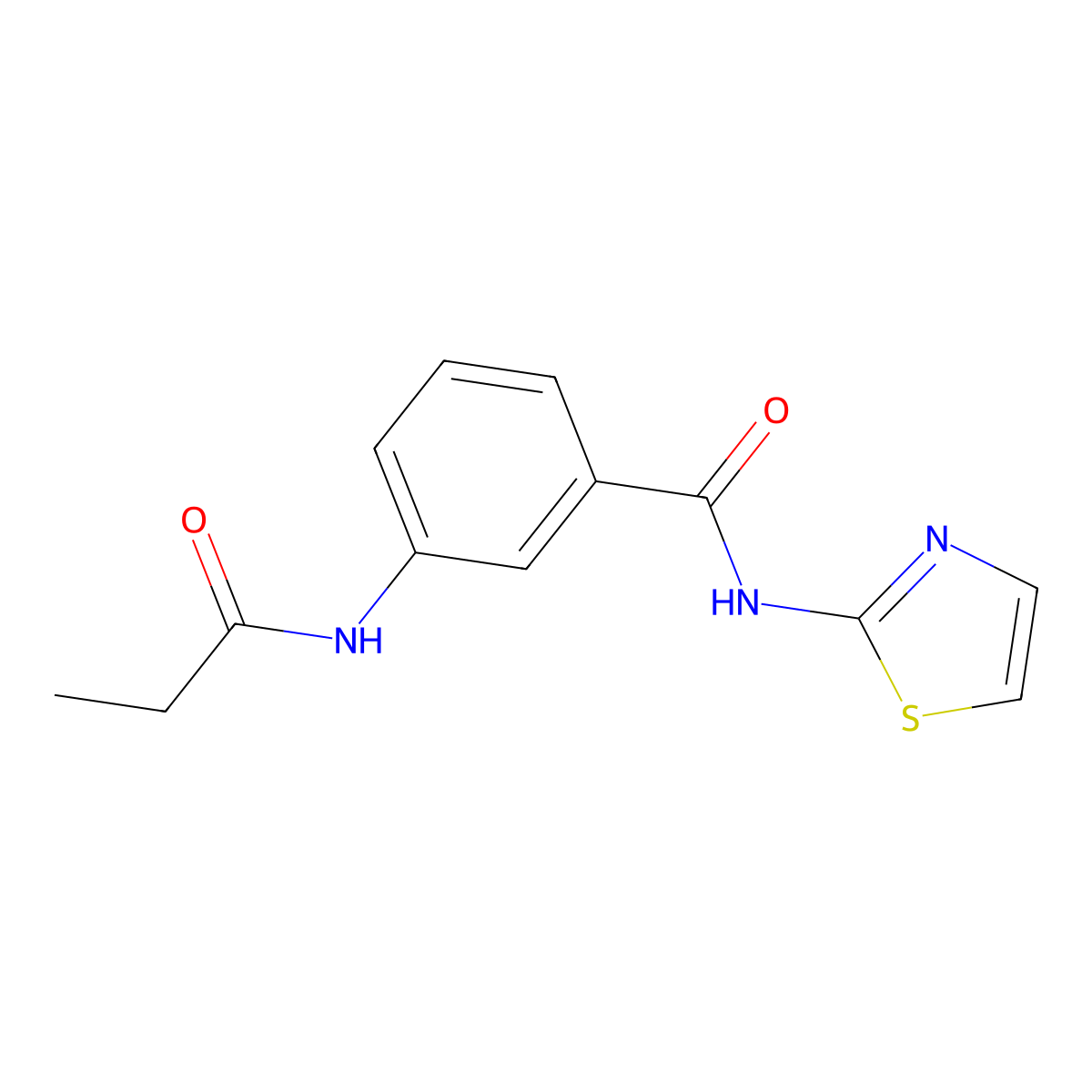 3-(propanoylamino)-N-(1,3-thiazol-2-yl)benzamide molecular structure, CAS 404375-36-6