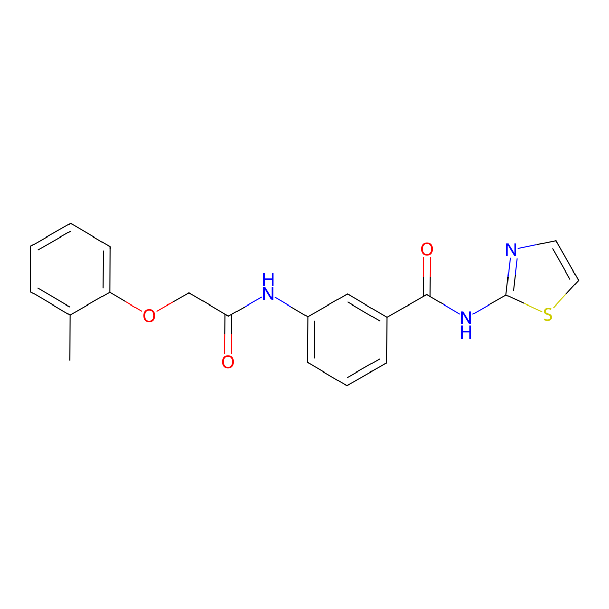 3-[[2-(2-methylphenoxy)acetyl]amino]-N-(1,3-thiazol-2-yl)benzamide molecular structure, CAS 404376-05-2