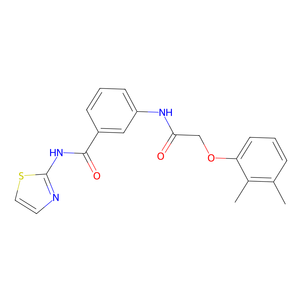 3-[[2-(2,3-dimethylphenoxy)acetyl]amino]-N-(1,3-thiazol-2-yl)benzamide molecular structure, CAS 404376-22-3