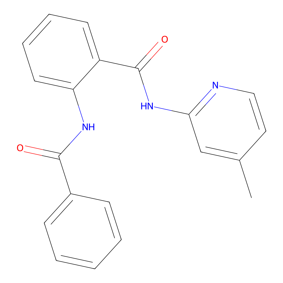 2-benzamido-N-(4-methylpyridin-2-yl)benzamide molecular structure, CAS 404376-95-0