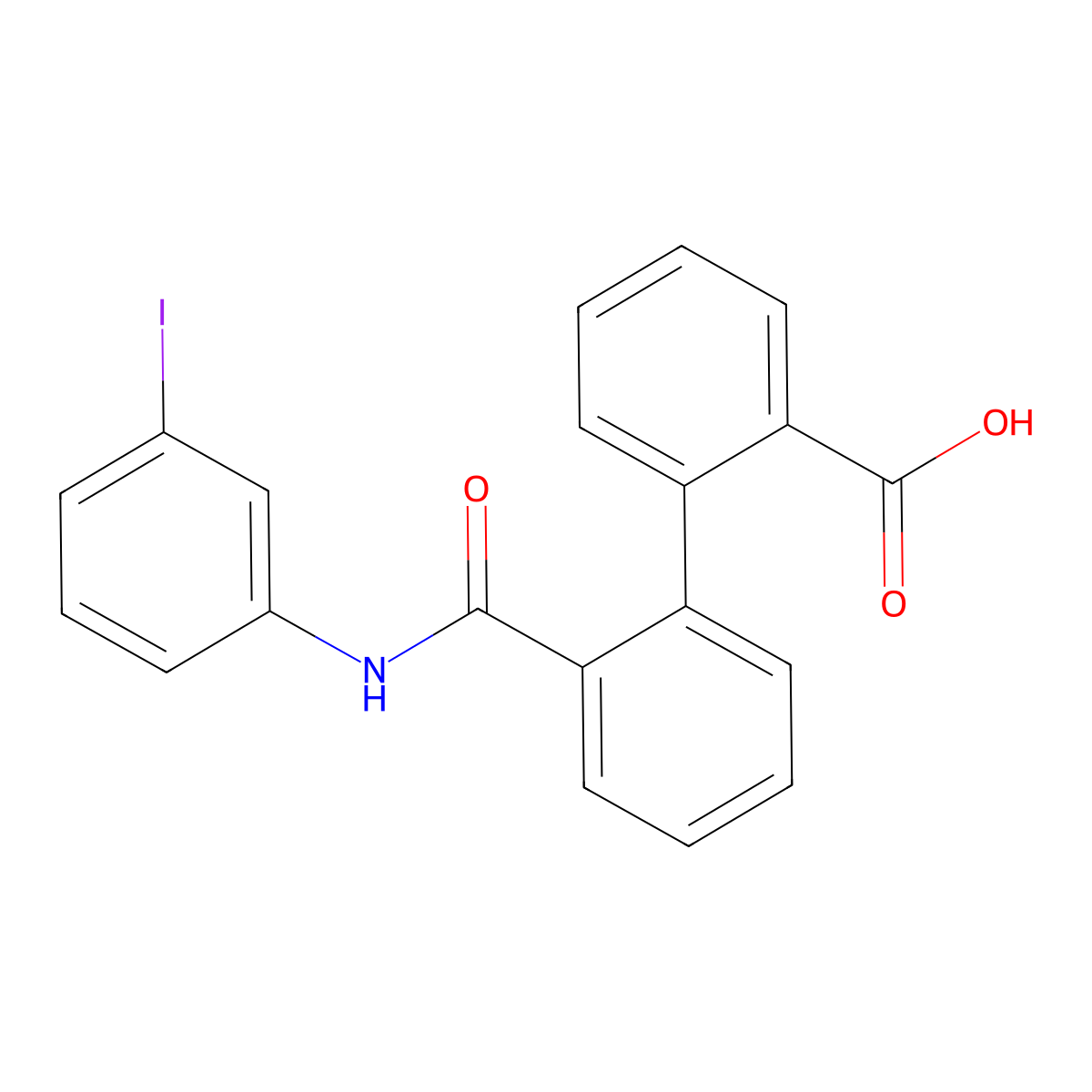 2'-[(3-Iodophenyl)carbamoyl]biphenyl-2-carboxylic acid molecular structure, CAS 404377-00-0