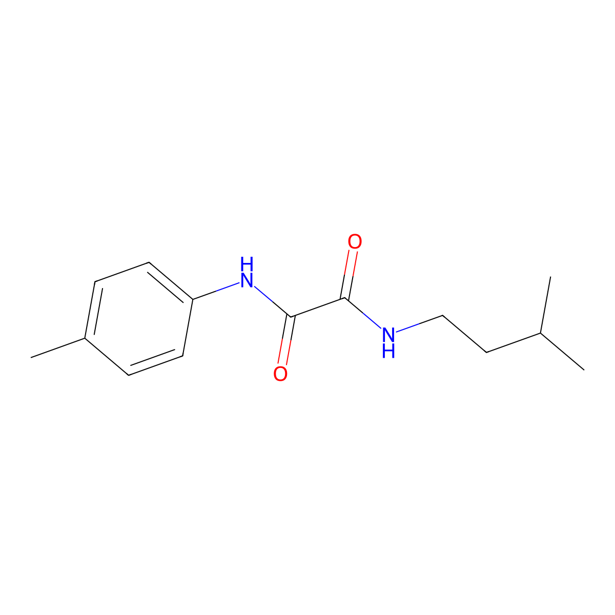 N-(3-methylbutyl)-N'-(4-methylphenyl)oxamide molecular structure, CAS 404377-27-1