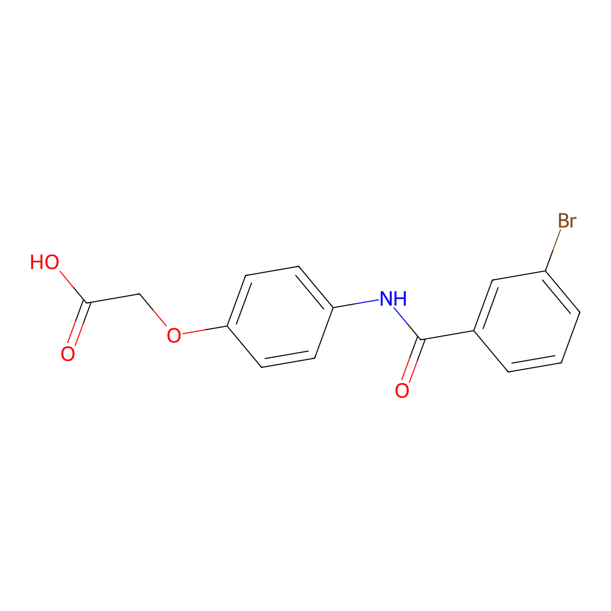 (4-{[(3-Bromophenyl)carbonyl]amino}phenoxy)acetic acid molecular structure, CAS 404377-44-2