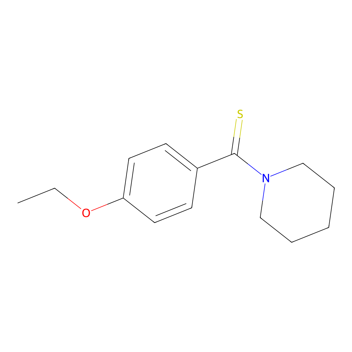 (4-Ethoxyphenyl)(piperidin-1-yl)methanethione molecular structure, CAS 404377-56-6