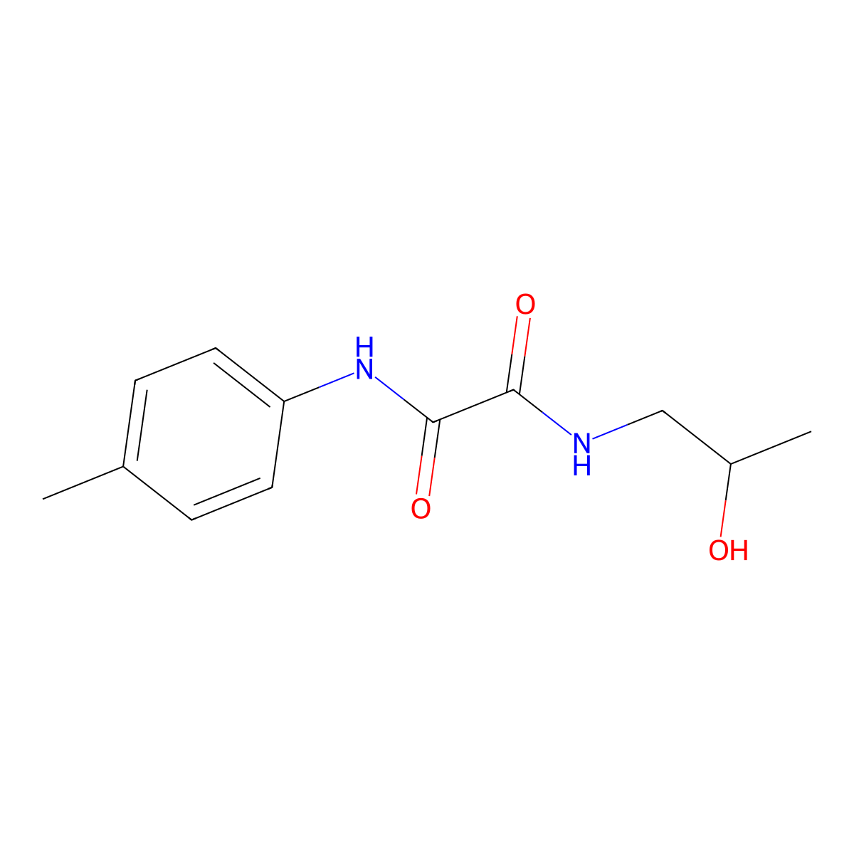 N-(2-hydroxypropyl)-N'-(4-methylphenyl)ethanediamide molecular structure, CAS 404377-91-9