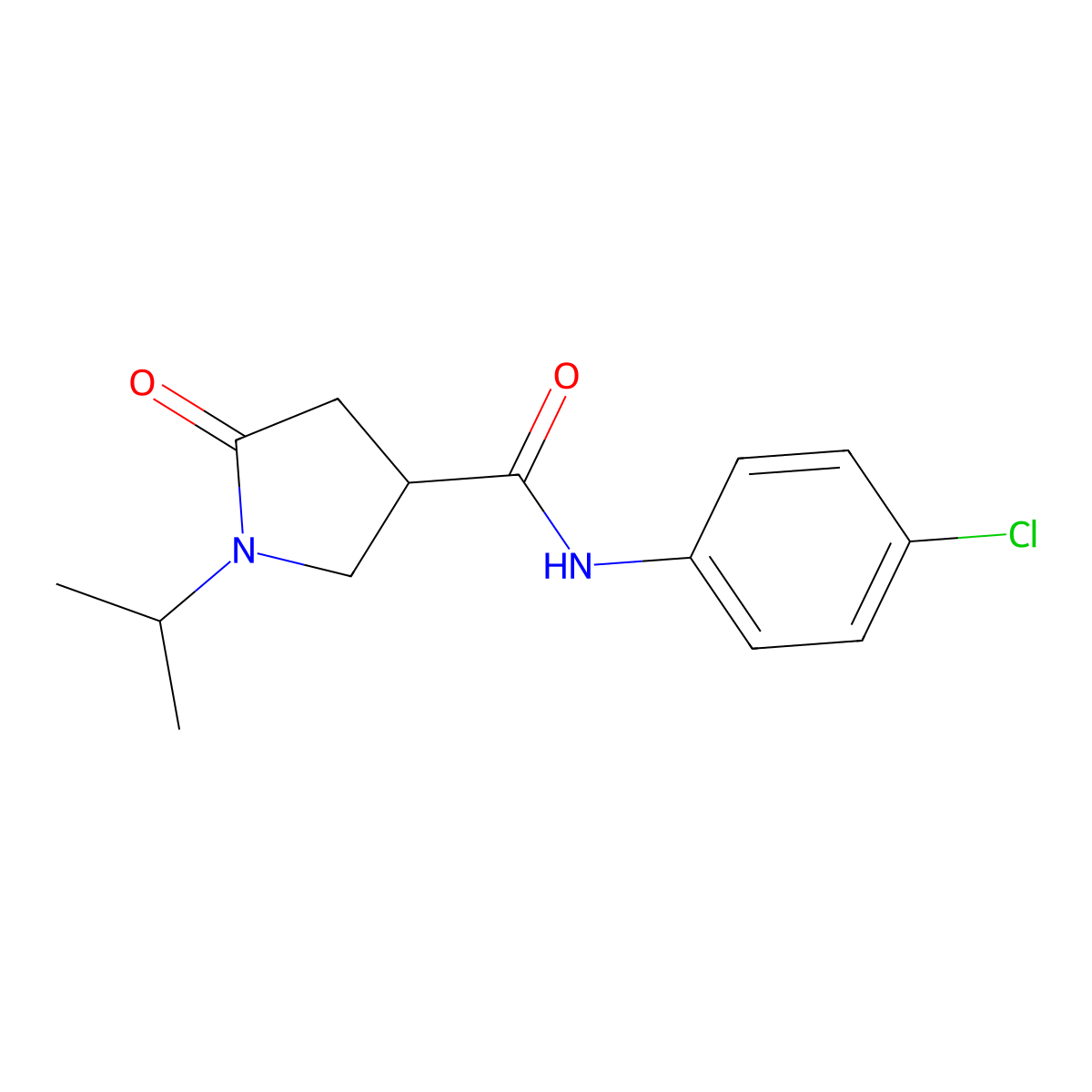 N-(4-chlorophenyl)-5-oxo-1-propan-2-ylpyrrolidine-3-carboxamide molecular structure, CAS 404378-22-9