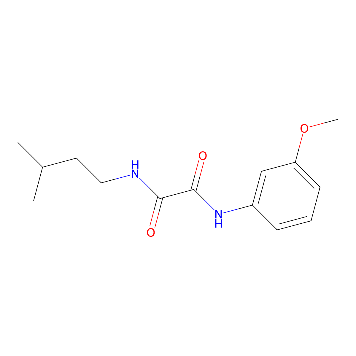 N1-isopentyl-N2-(3-methoxyphenyl)oxalamide molecular structure, CAS 404378-31-0