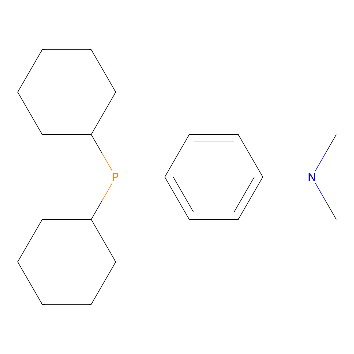 4-(Dicyclohexylphosphino)-N,N-dimethylaniline molecular structure, CAS 40438-64-0