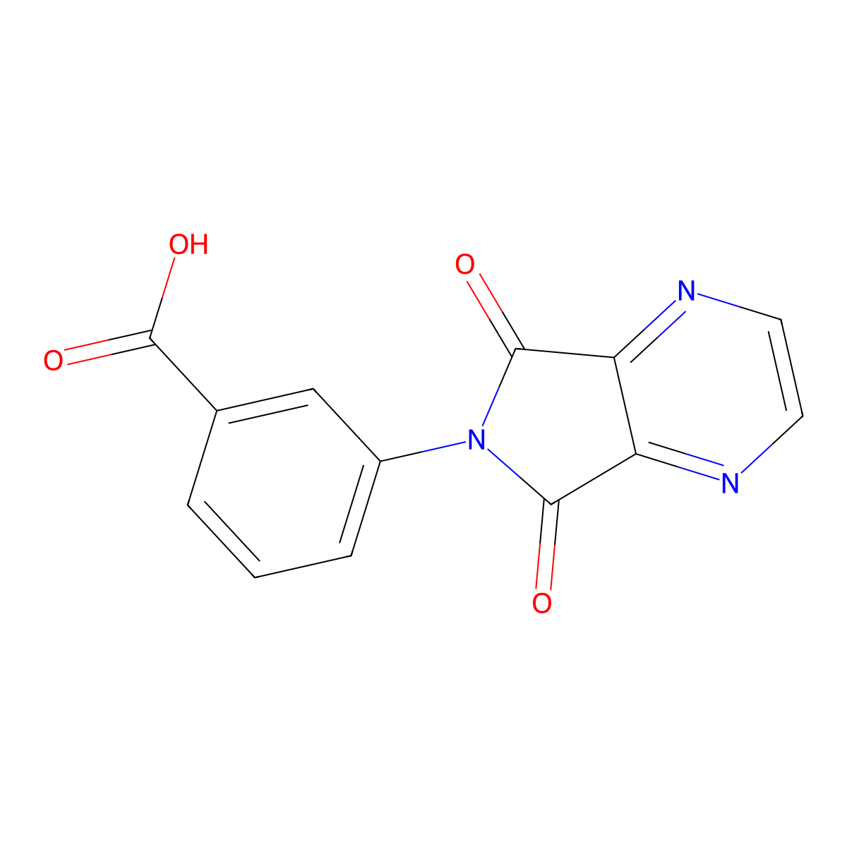 3-(5,7-dioxo-5,7-dihydro-6H-pyrrolo[3,4-b]pyrazin-6-yl)benzoic acid molecular structure, CAS 404381-55-1