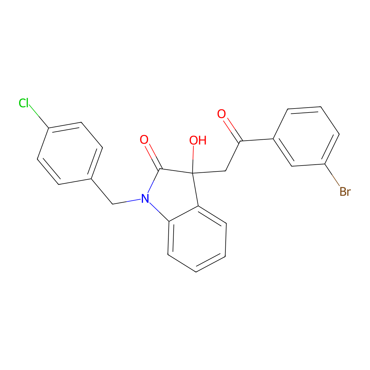 3-[2-(3-bromophenyl)-2-oxoethyl]-1-(4-chlorobenzyl)-3-hydroxy-1,3-dihydro-2H-indol-2-one molecular structure, CAS 404381-65-3