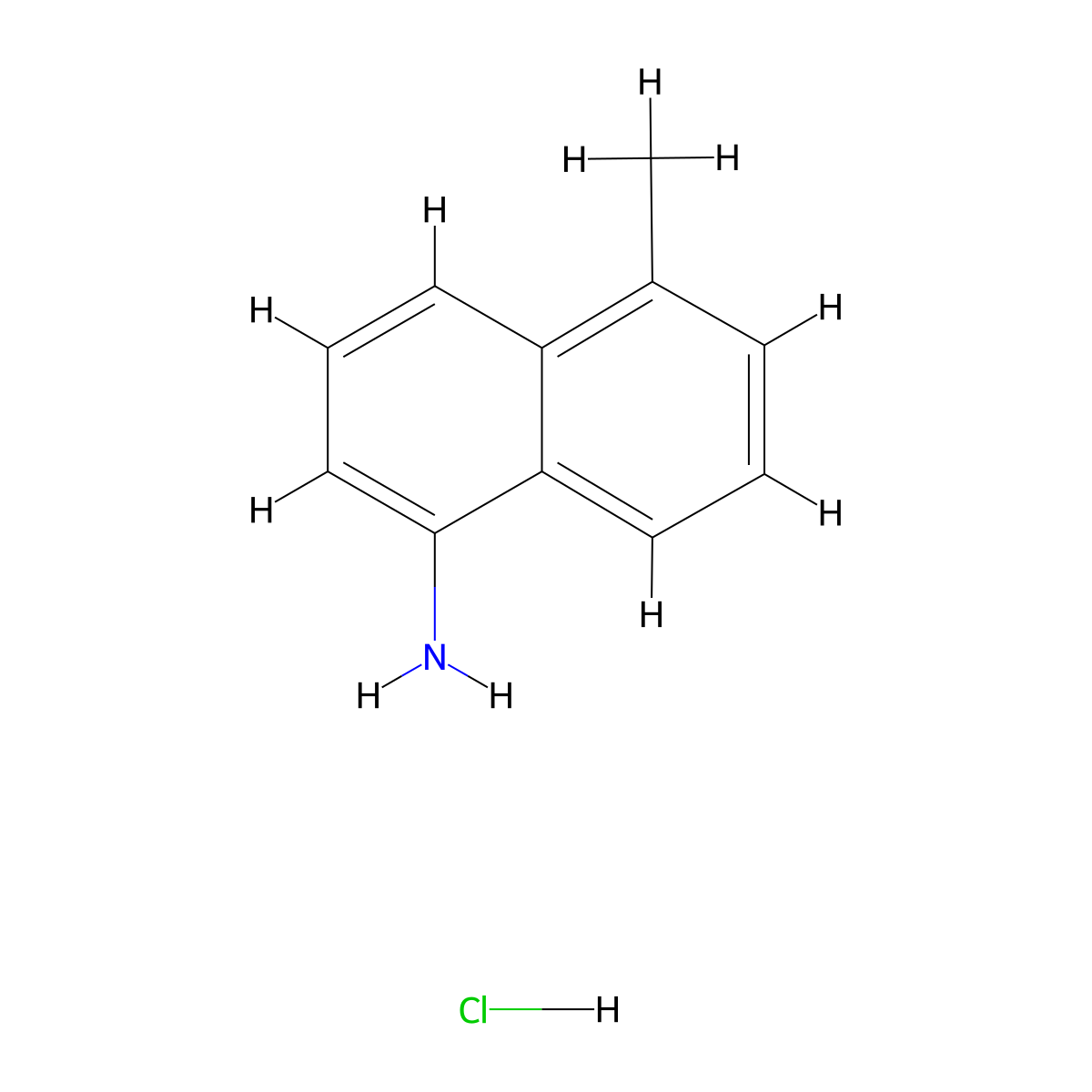 5-Methylnaphthalen-1-amine hydrochloride molecular structure, CAS 4044-46-6