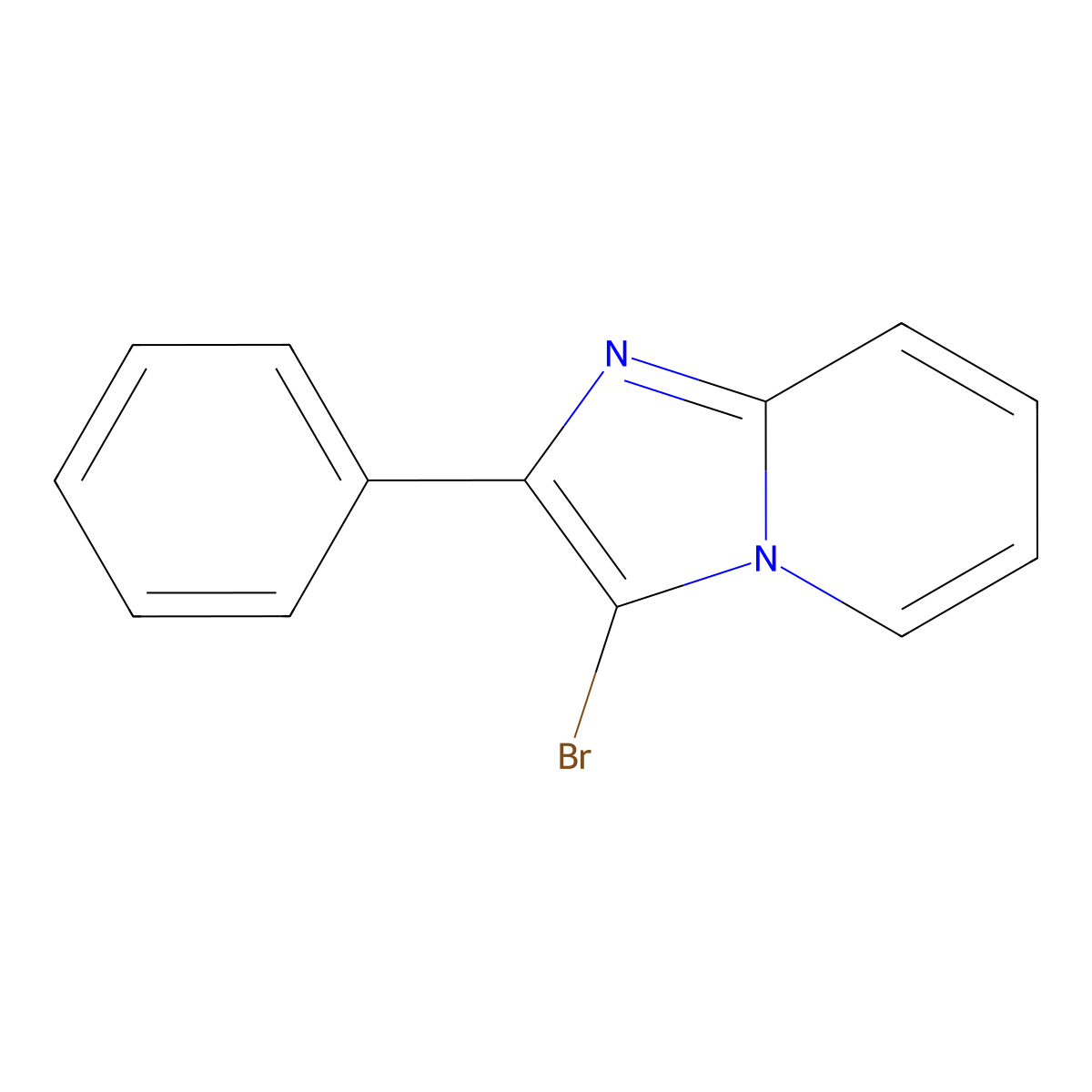 3-Bromo-2-phenylimidazo[1,2-a]pyridine molecular structure, CAS 4044-95-5
