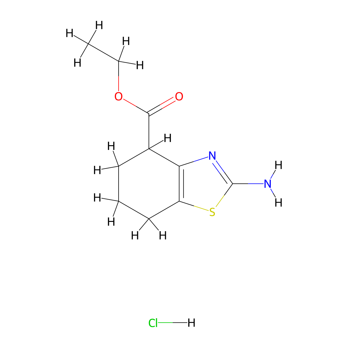 Ethyl 2-amino-4,5,6,7-tetrahydrobenzo[d]thiazole-4-carboxylate hydrochloride molecular structure, CAS 40440-22-0