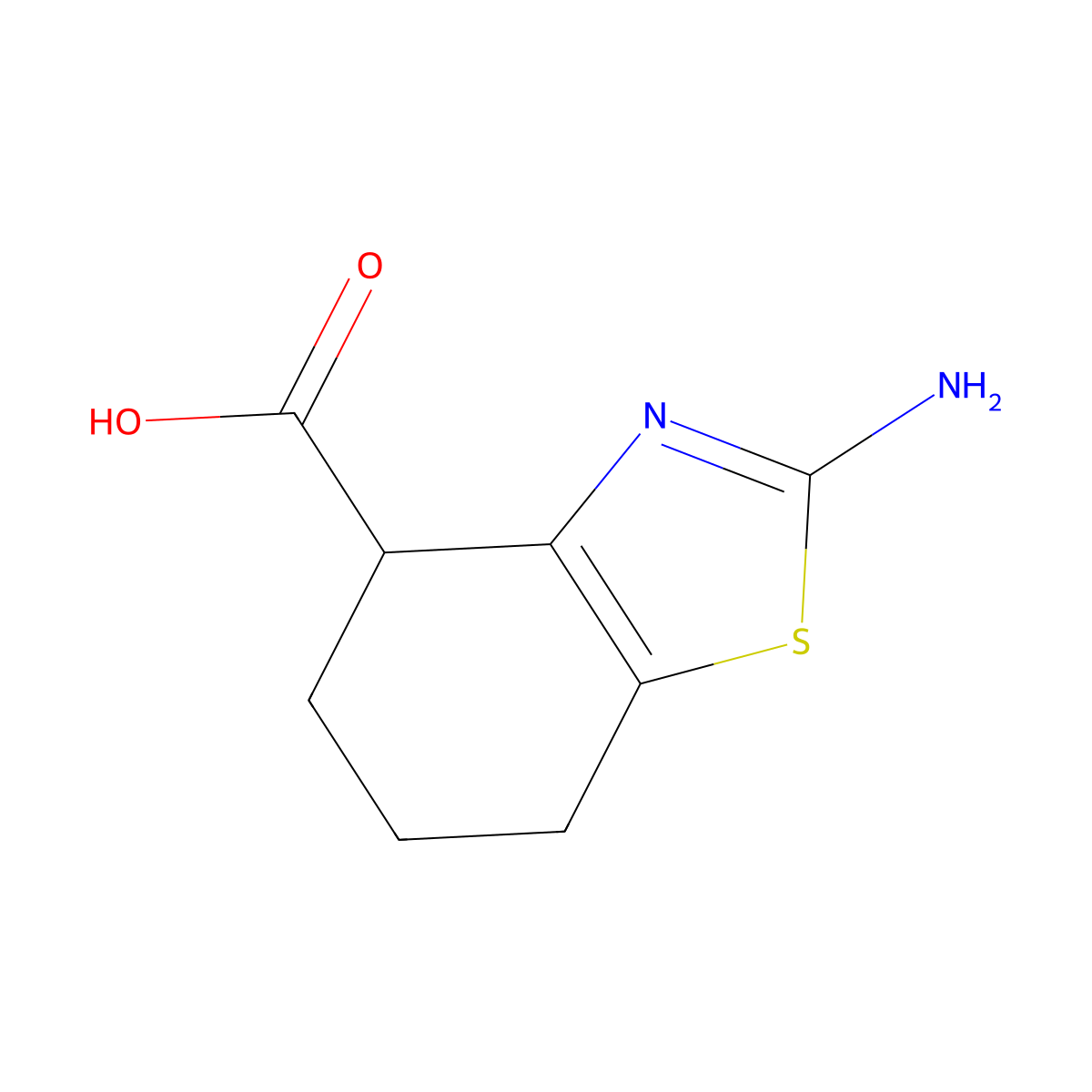 2-Amino-4,5,6,7-tetrahydro-1,3-benzothiazole-4-carboxylic acid molecular structure, CAS 40440-23-1
