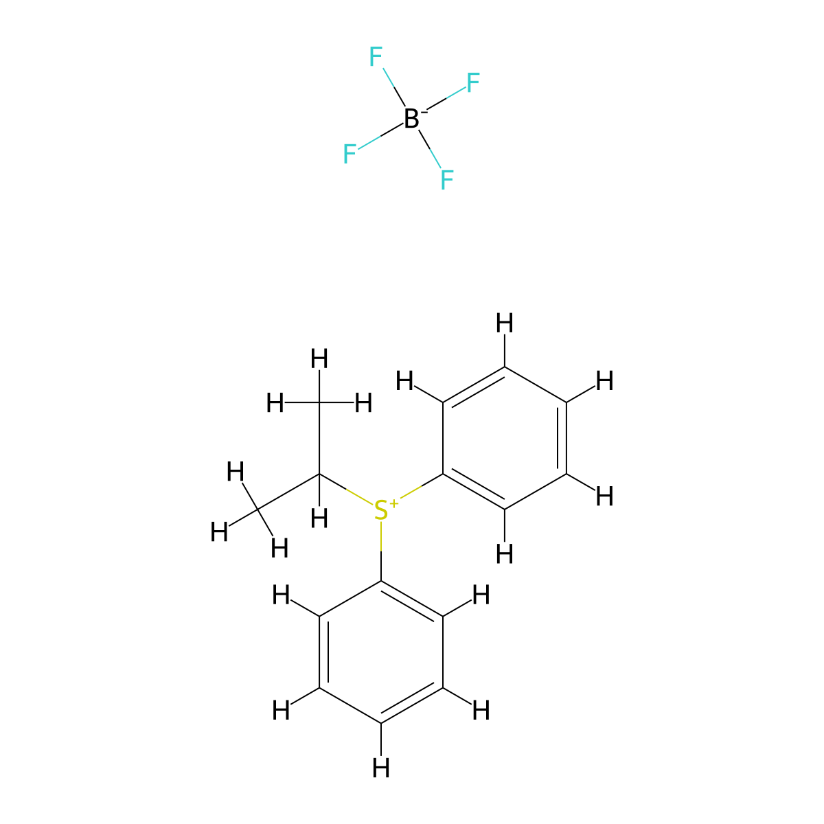 Isopropyldiphenylsulfonium tetrafluoroborate molecular structure, CAS 40447-58-3