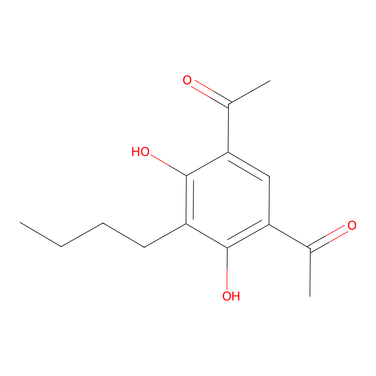 1-(5-Acetyl-3-butyl-2,4-dihydroxyphenyl)ethanone molecular structure, CAS 40449-66-9