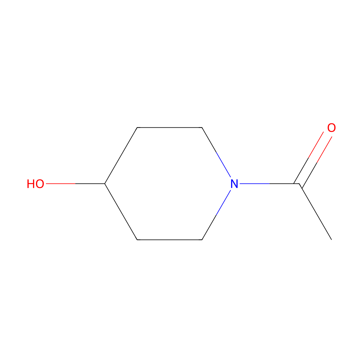1-(4-Hydroxypiperidin-1-yl)ethan-1-one molecular structure, CAS 4045-22-1