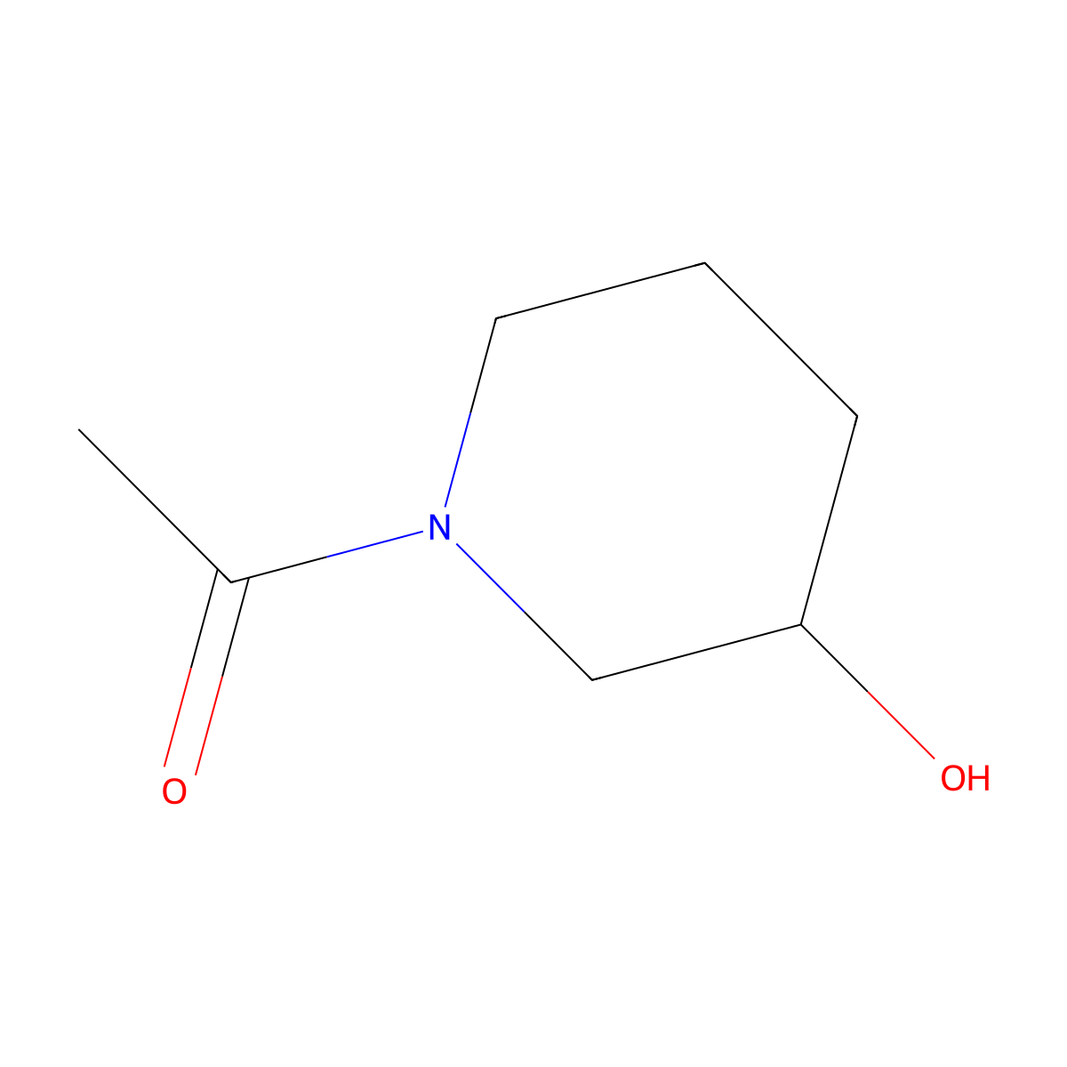 1-(3-Hydroxypiperidin-1-yl)ethan-1-one molecular structure, CAS 4045-27-6