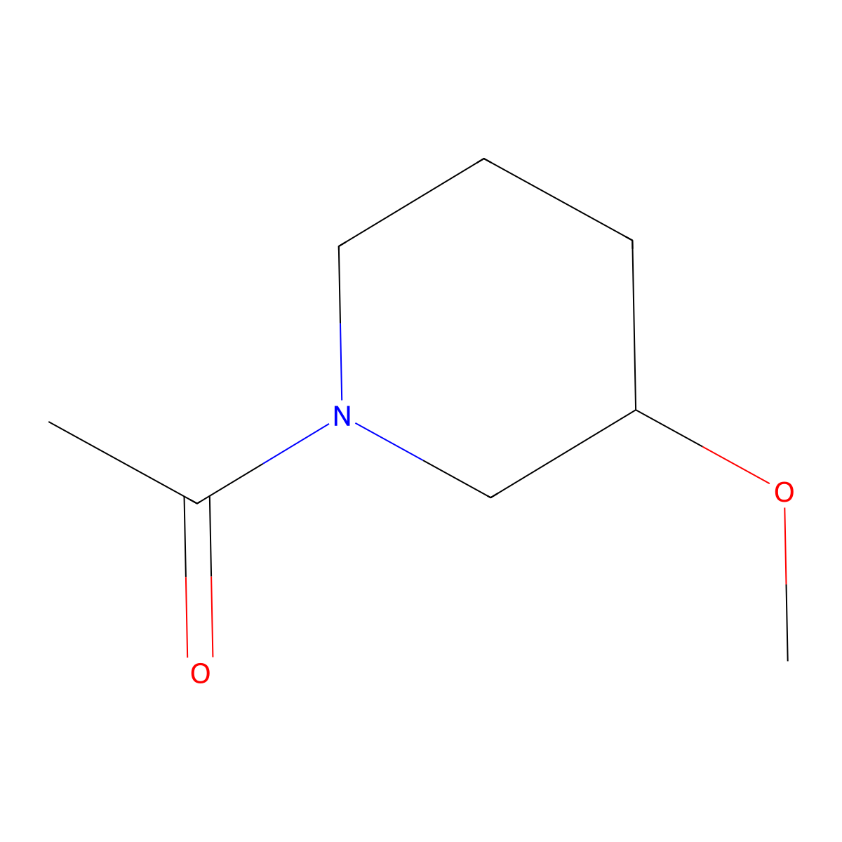 1-(3-Methoxypiperidin-1-yl)ethanone molecular structure, CAS 4045-28-7