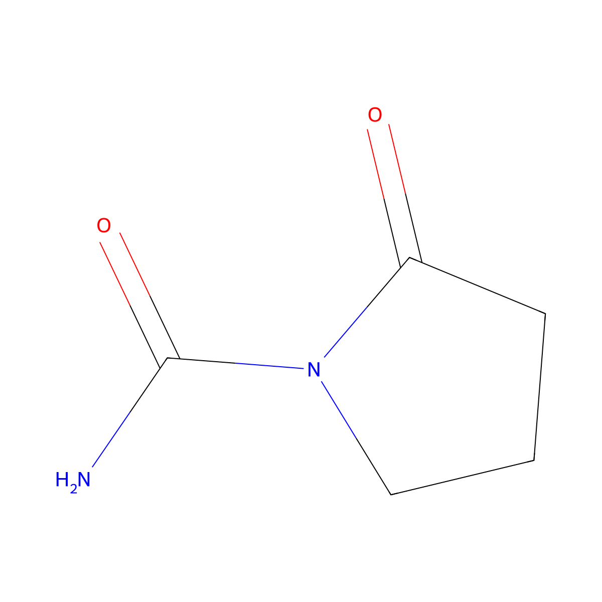 2-Oxo-1-pyrrolidinecarboxamide molecular structure, CAS 40451-67-0