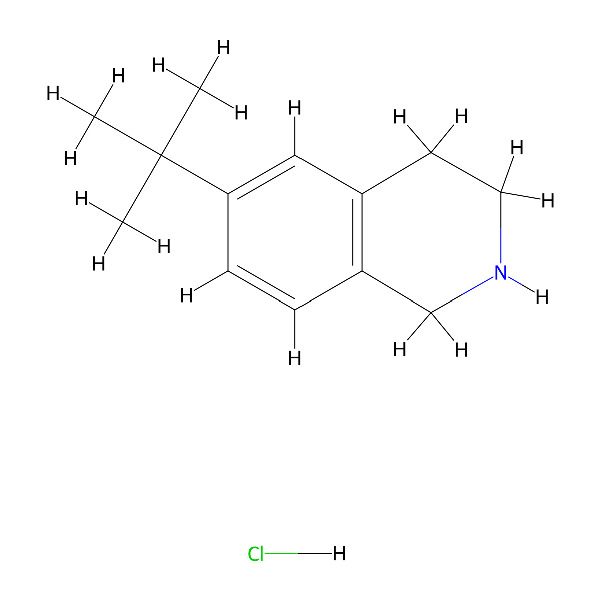 6-Tert-butyl-1,2,3,4-tetrahydroisoquinoline hydrochloride molecular structure, CAS 404576-48-3
