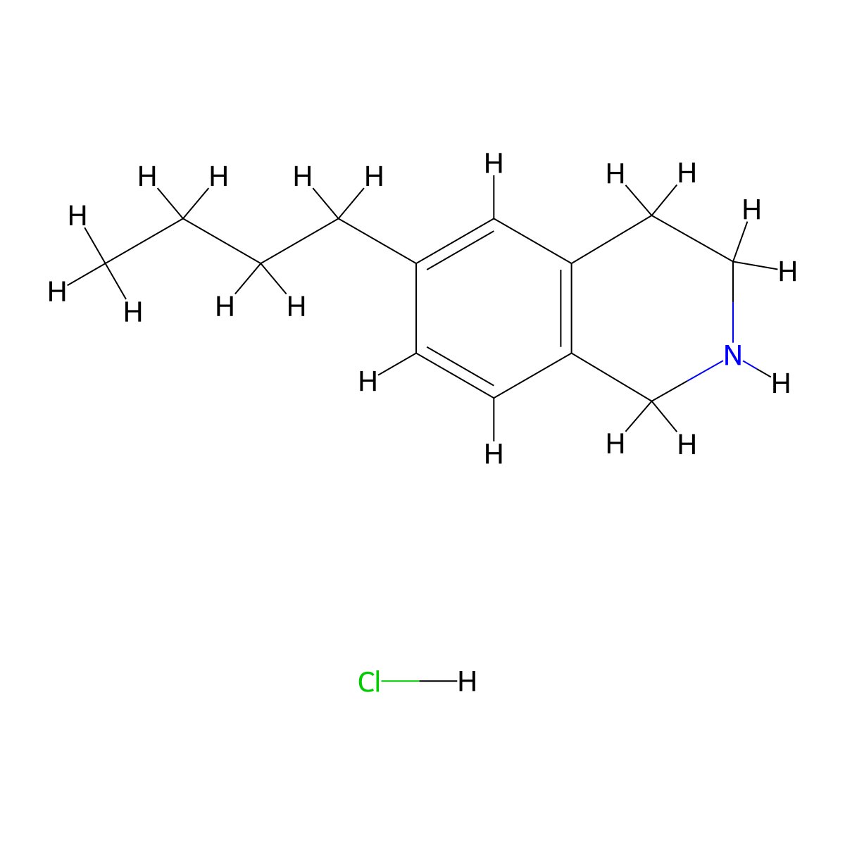 6-Butyl-1,2,3,4-tetrahydroisoquinoline hydrochloride molecular structure, CAS 404576-50-7