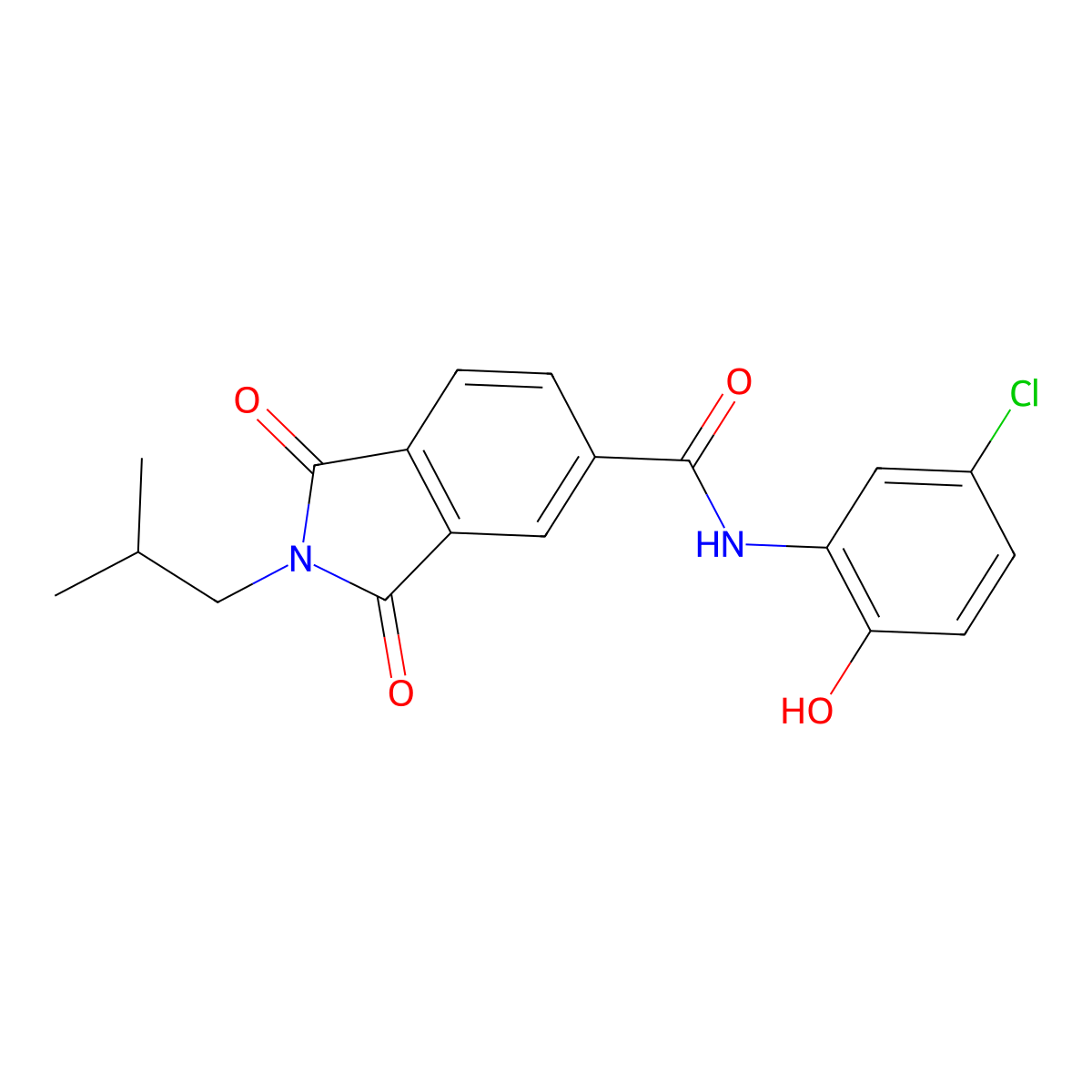 N-(5-chloro-2-hydroxyphenyl)-2-(2-methylpropyl)-1,3-dioxoisoindole-5-carboxamide molecular structure, CAS 404583-47-7