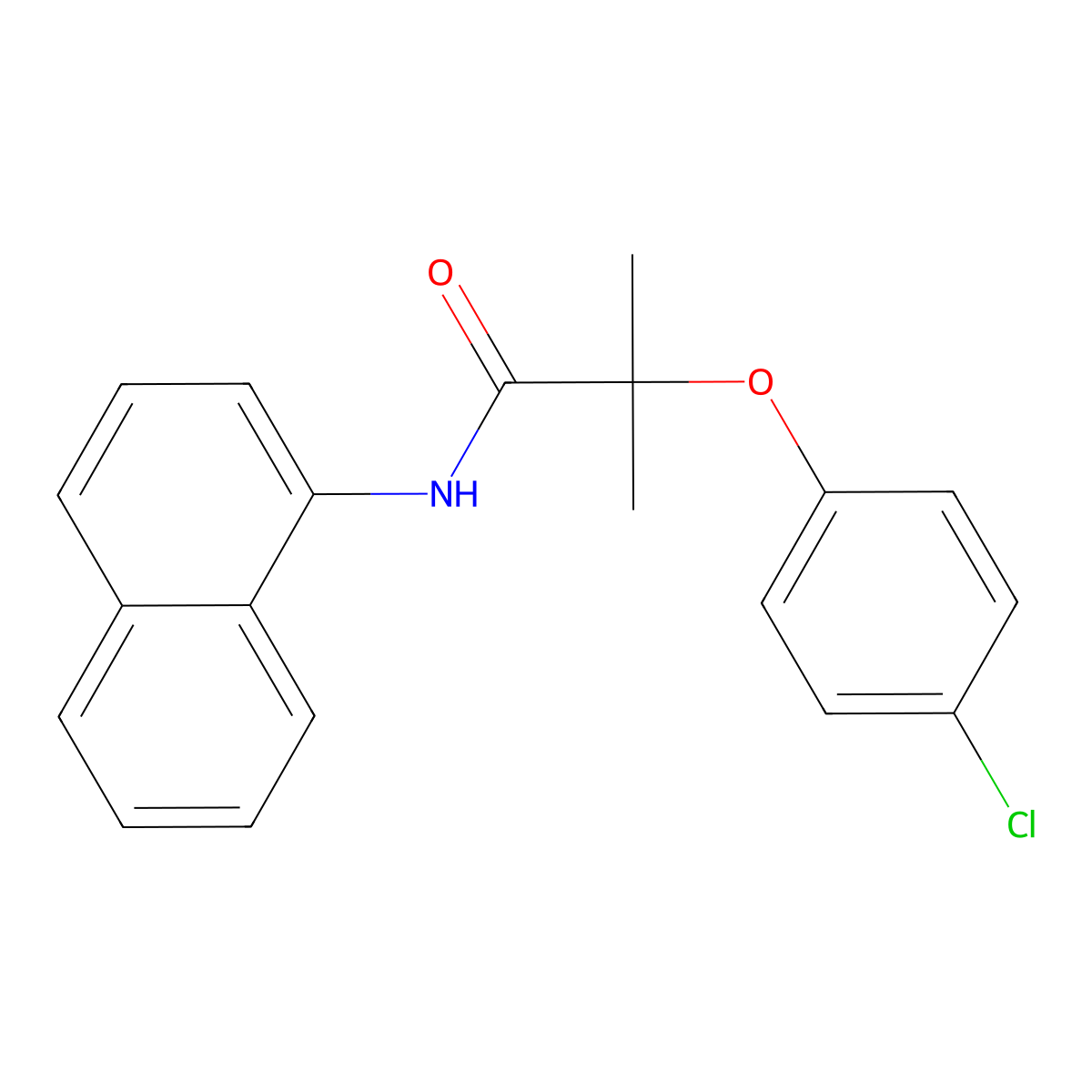 2-(4-chlorophenoxy)-2-methyl-N-(naphthalen-1-yl)propanamide molecular structure, CAS 404583-86-4