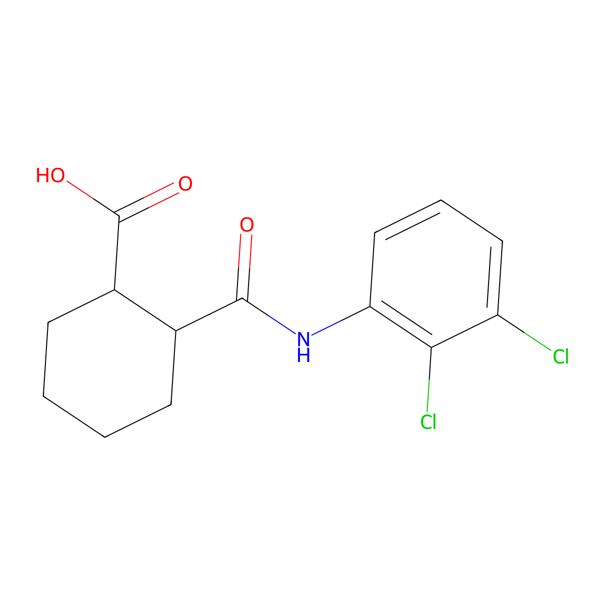 2-{[(2,3-Dichlorophenyl)amino]carbonyl}cyclohexanecarboxylic acid molecular structure, CAS 404584-09-4