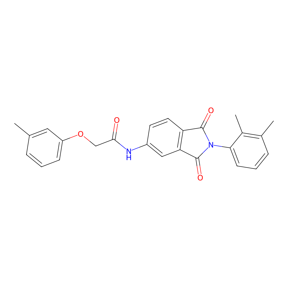 N-[2-(2,3-dimethylphenyl)-1,3-dioxoisoindol-5-yl]-2-(3-methylphenoxy)acetamide molecular structure, CAS 404584-56-1