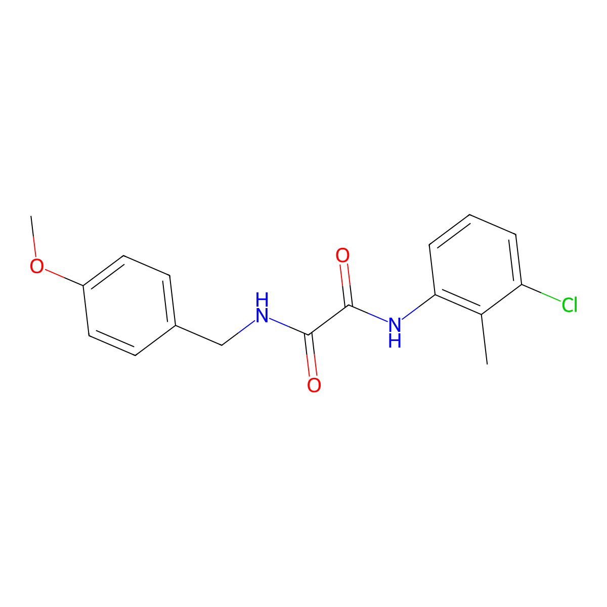 N-(3-chloro-2-methylphenyl)-N'-(4-methoxybenzyl)ethanediamide molecular structure, CAS 404585-86-0