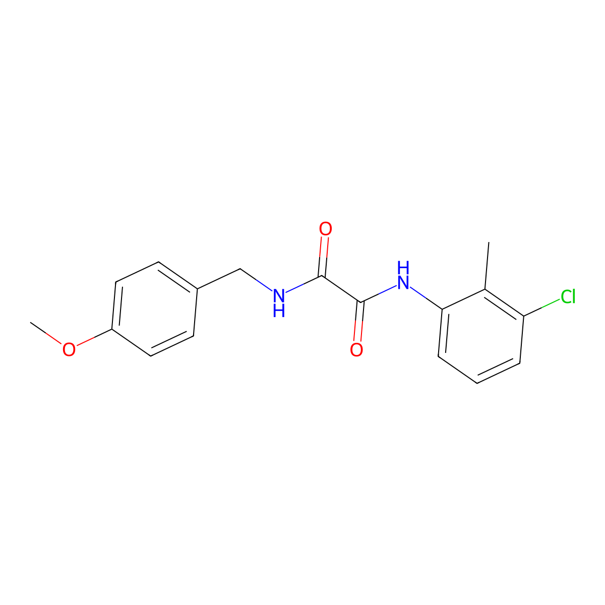 N-(3-chloro-2-methylphenyl)-N'-(4-methoxybenzyl)ethanediamide molecular structure, CAS 404585-86-0