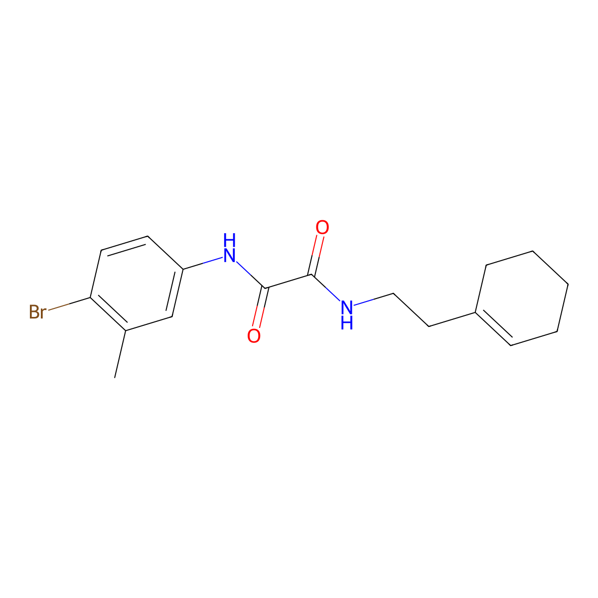 N'-(4-bromo-3-methylphenyl)-N-[2-(cyclohexen-1-yl)ethyl]oxamide molecular structure, CAS 404586-08-9