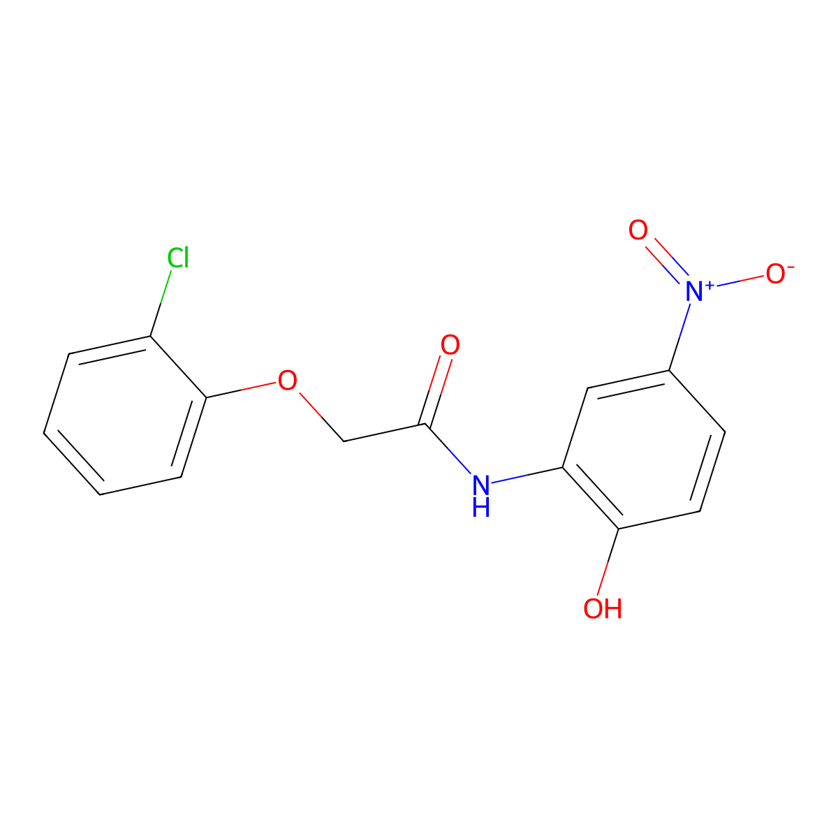 2-(2-chlorophenoxy)-N-(2-hydroxy-5-nitrophenyl)acetamide molecular structure, CAS 404586-15-8