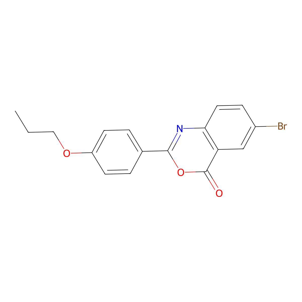 6-bromo-2-(4-propoxyphenyl)-4H-3,1-benzoxazin-4-one molecular structure, CAS 404586-64-7