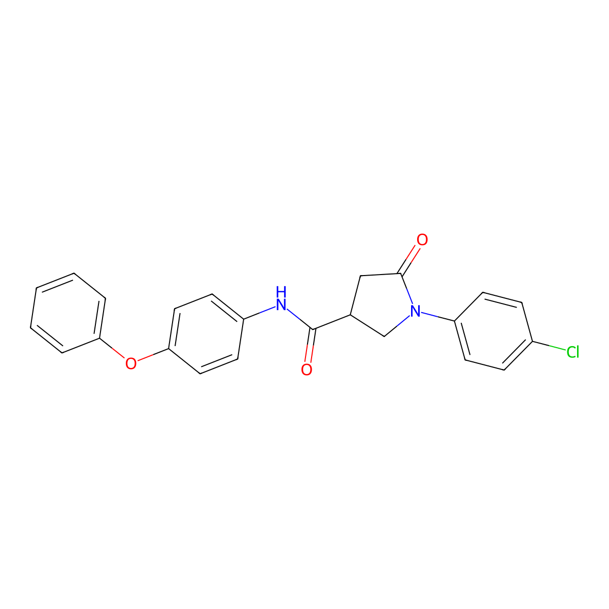 1-(4-chlorophenyl)-5-oxo-N-(4-phenoxyphenyl)pyrrolidine-3-carboxamide molecular structure, CAS 404590-62-1