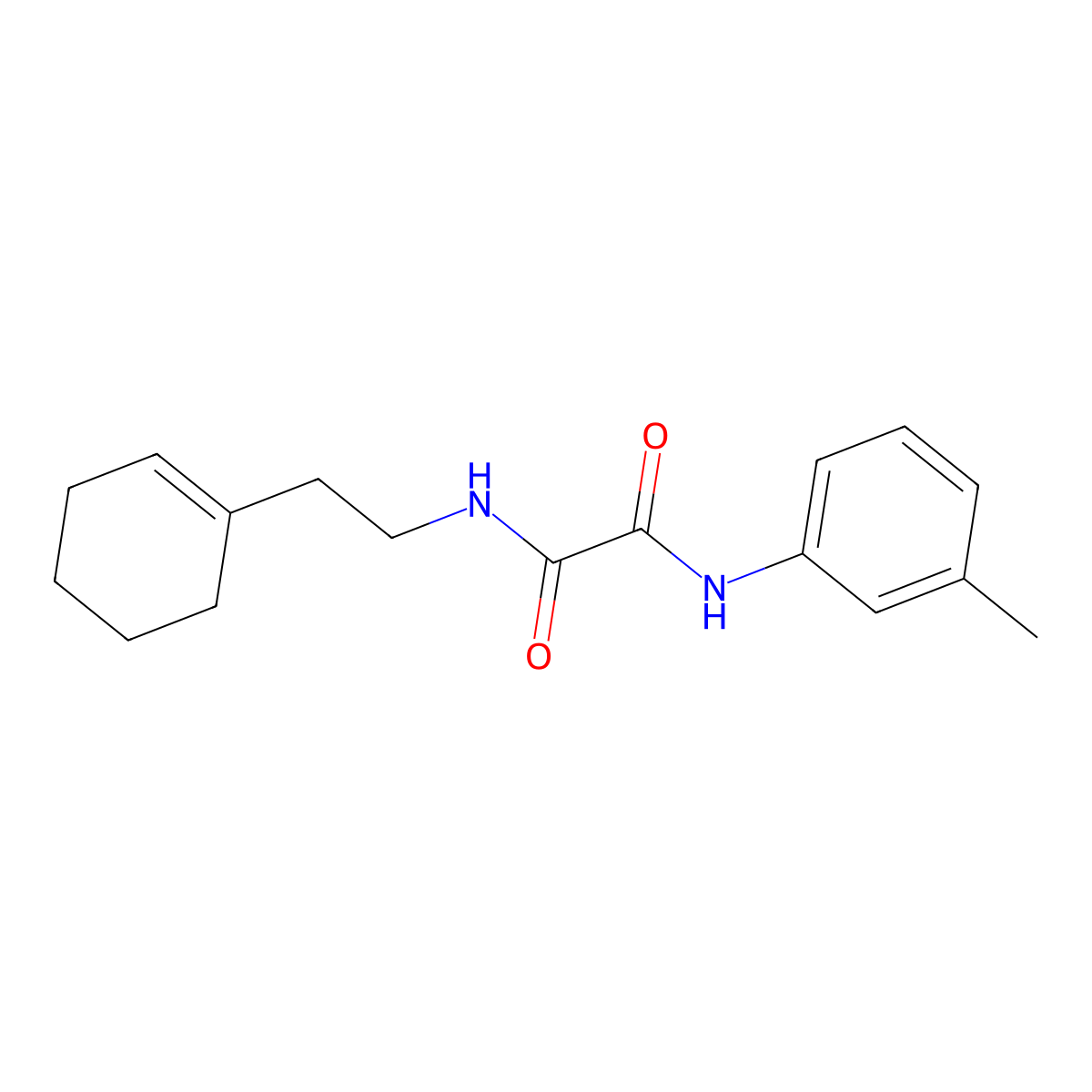 N1-(2-(cyclohex-1-en-1-yl)ethyl)-N2-(m-tolyl)oxalamide molecular structure, CAS 404591-52-2
