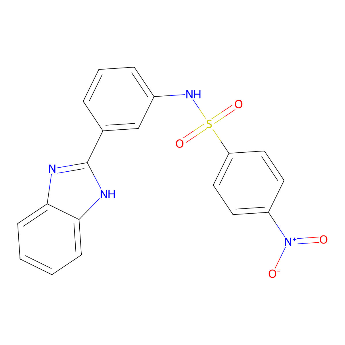 N-[3-(1H-benzimidazol-2-yl)phenyl]-4-nitrobenzenesulfonamide molecular structure, CAS 404592-80-9