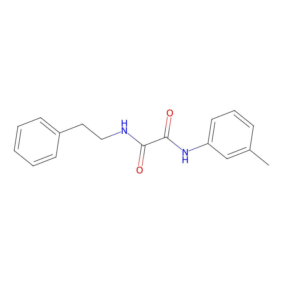 N-(3-methylphenyl)-N'-(2-phenylethyl)ethanediamide molecular structure, CAS 404592-89-8