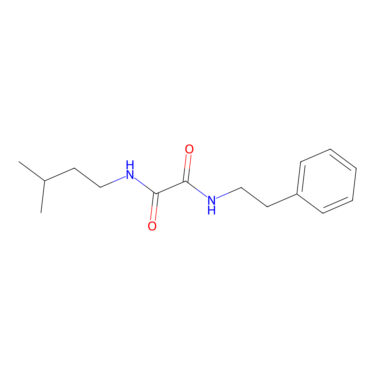N-(3-methylbutyl)-N'-(2-phenylethyl)ethanediamide molecular structure, CAS 404593-36-8