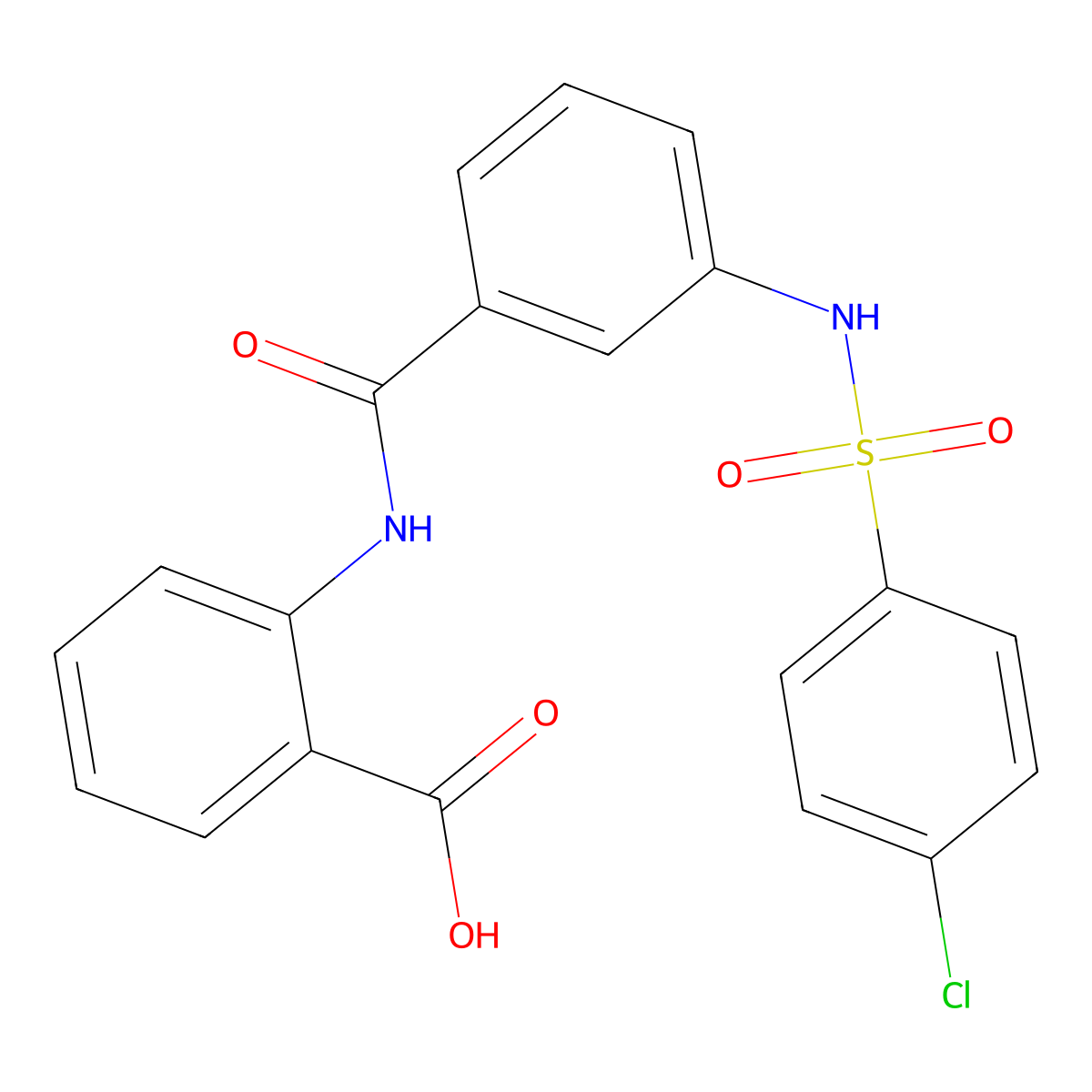 2-{[(3-{[(4-Chlorophenyl)sulfonyl]amino}phenyl)carbonyl]amino}benzoic acid molecular structure, CAS 404593-37-9